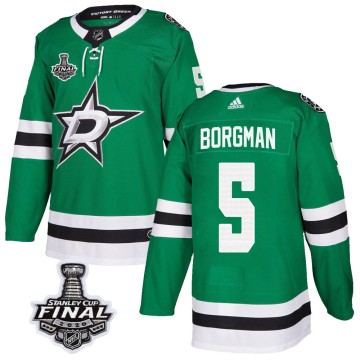 Authentic Adidas Men's Andreas Borgman Dallas Stars Home 2020 Stanley Cup Final Bound Jersey - Green