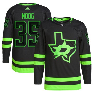 Authentic Adidas Men's Andy Moog Dallas Stars Alternate Primegreen Pro Jersey - Black