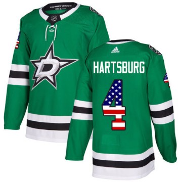 Authentic Adidas Men's Craig Hartsburg Dallas Stars USA Flag Fashion Jersey - Green