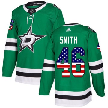 Authentic Adidas Men's Gemel Smith Dallas Stars USA Flag Fashion Jersey - Green