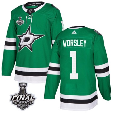 Authentic Adidas Men's Gump Worsley Dallas Stars Home 2020 Stanley Cup Final Bound Jersey - Green