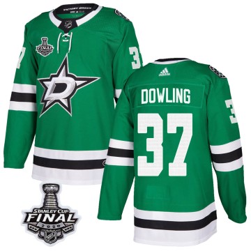 Authentic Adidas Men's Justin Dowling Dallas Stars Home 2020 Stanley Cup Final Bound Jersey - Green