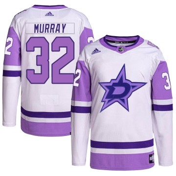 Authentic Adidas Men's Matt Murray Dallas Stars Hockey Fights Cancer Primegreen Jersey - White/Purple