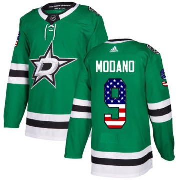 Authentic Adidas Men's Mike Modano Dallas Stars USA Flag Fashion Jersey - Green