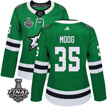 Authentic Adidas Women's Andy Moog Dallas Stars Home 2020 Stanley Cup Final Bound Jersey - Green