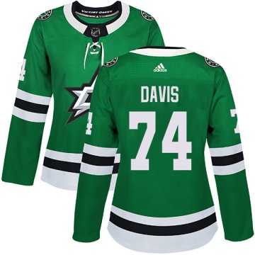 Authentic Adidas Women's Brett Davis Dallas Stars Home Jersey - Green