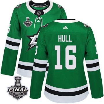 Authentic Adidas Women's Brett Hull Dallas Stars Home 2020 Stanley Cup Final Bound Jersey - Green
