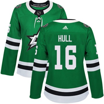 Authentic Adidas Women's Brett Hull Dallas Stars Home Jersey - Green