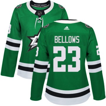 Authentic Adidas Women's Brian Bellows Dallas Stars Home Jersey - Green