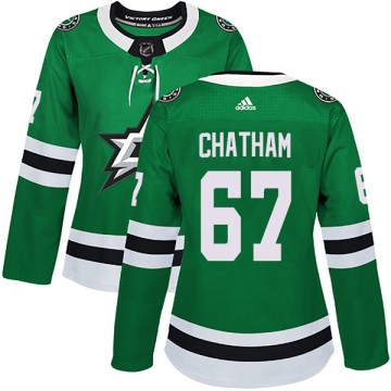 Authentic Adidas Women's Connor Chatham Dallas Stars Home Jersey - Green