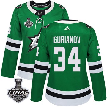 Authentic Adidas Women's Denis Gurianov Dallas Stars Home 2020 Stanley Cup Final Bound Jersey - Green