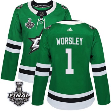 Authentic Adidas Women's Gump Worsley Dallas Stars Home 2020 Stanley Cup Final Bound Jersey - Green
