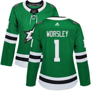 Authentic Adidas Women's Gump Worsley Dallas Stars Home Jersey - Green