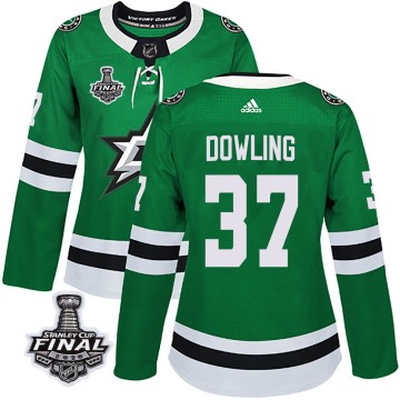 Authentic Adidas Women's Justin Dowling Dallas Stars Home 2020 Stanley Cup Final Bound Jersey - Green
