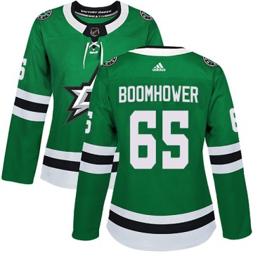 Authentic Adidas Women's Shaw Boomhower Dallas Stars Home Jersey - Green