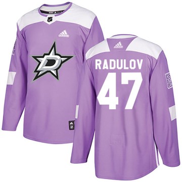 Authentic Adidas Youth Alexander Radulov Dallas Stars Fights Cancer Practice Jersey - Purple