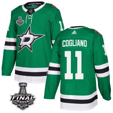 Authentic Adidas Youth Andrew Cogliano Dallas Stars Home 2020 Stanley Cup Final Bound Jersey - Green