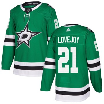 Authentic Adidas Youth Ben Lovejoy Dallas Stars Home Jersey - Green