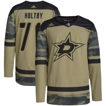 Authentic Adidas Youth Braden Holtby Dallas Stars Military Appreciation Practice Jersey - Camo