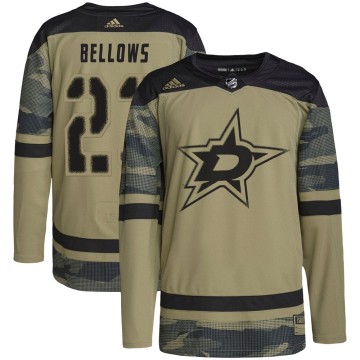 Authentic Adidas Youth Brian Bellows Dallas Stars Military Appreciation Practice Jersey - Camo