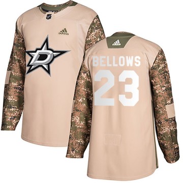 Authentic Adidas Youth Brian Bellows Dallas Stars Veterans Day Practice Jersey - Camo