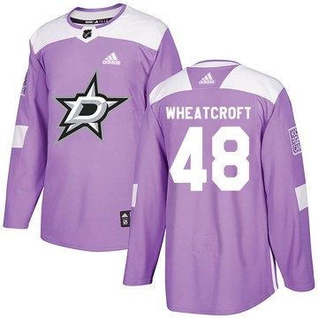 Authentic Adidas Youth Chase Wheatcroft Dallas Stars Fights Cancer Practice Jersey - Purple