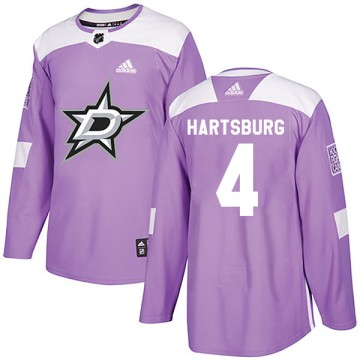 Authentic Adidas Youth Craig Hartsburg Dallas Stars Fights Cancer Practice Jersey - Purple