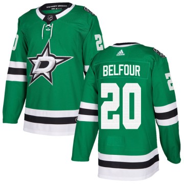 Authentic Adidas Youth Ed Belfour Dallas Stars Home Jersey - Green