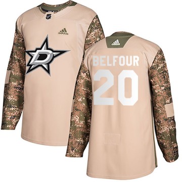 Authentic Adidas Youth Ed Belfour Dallas Stars Veterans Day Practice Jersey - Camo