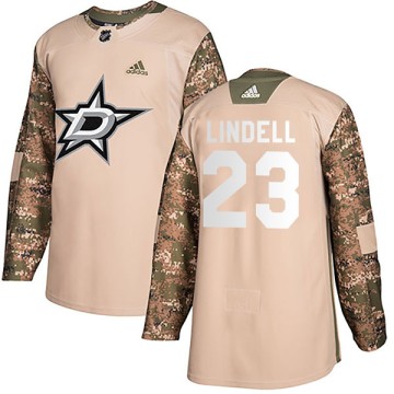 Authentic Adidas Youth Esa Lindell Dallas Stars Veterans Day Practice Jersey - Camo