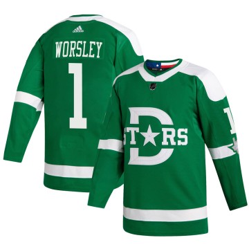 Authentic Adidas Youth Gump Worsley Dallas Stars 2020 Winter Classic Jersey - Green