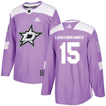 Authentic Adidas Youth Jamie Langenbrunner Dallas Stars Fights Cancer Practice Jersey - Purple