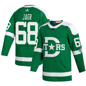 Authentic Adidas Youth Jaromir Jagr Dallas Stars 2020 Winter Classic Jersey - Green