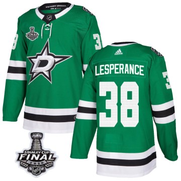 Authentic Adidas Youth Joel LEsperance Dallas Stars Home 2020 Stanley Cup Final Bound Jersey - Green