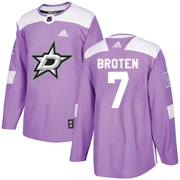 Authentic Adidas Youth Neal Broten Dallas Stars Fights Cancer Practice Jersey - Purple