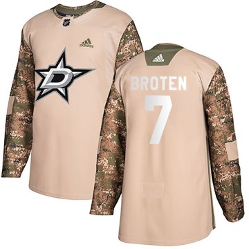 Authentic Adidas Youth Neal Broten Dallas Stars Veterans Day Practice Jersey - Camo