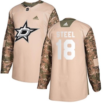 Authentic Adidas Youth Sam Steel Dallas Stars Veterans Day Practice Jersey - Camo