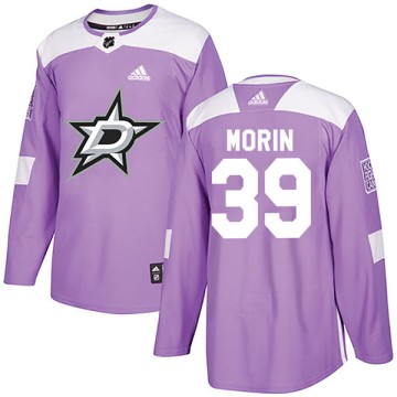 Authentic Adidas Youth Travis Morin Dallas Stars Fights Cancer Practice Jersey - Purple