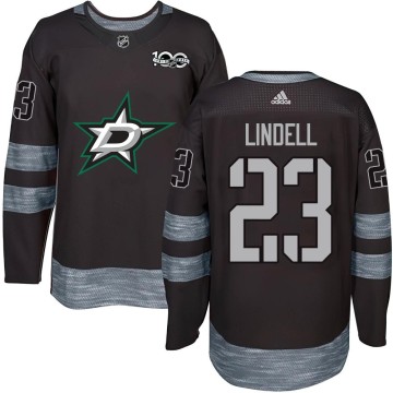 Authentic Youth Esa Lindell Dallas Stars 1917-2017 100th Anniversary Jersey - Black