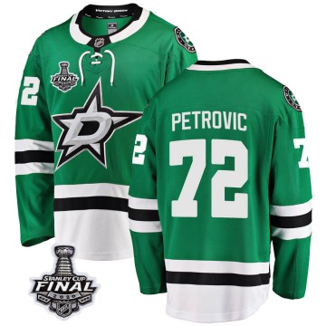 Breakaway Fanatics Branded Men's Alex Petrovic Dallas Stars Home 2020 Stanley Cup Final Bound Jersey - Green