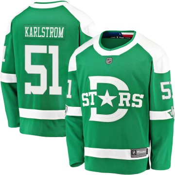 Breakaway Fanatics Branded Men's Fredrik Karlstrom Dallas Stars 2020 Winter Classic Player Jersey - Green