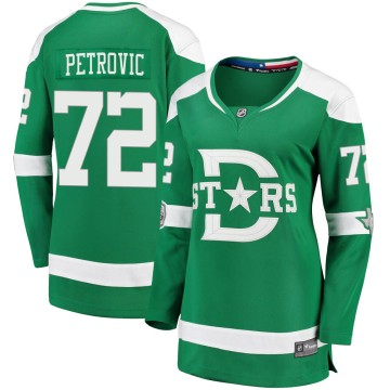 Breakaway Fanatics Branded Women's Alex Petrovic Dallas Stars 2020 Winter Classic Player Jersey - Green