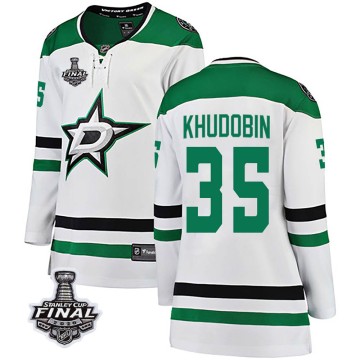 Breakaway Fanatics Branded Women's Anton Khudobin Dallas Stars Away 2020 Stanley Cup Final Bound Jersey - White