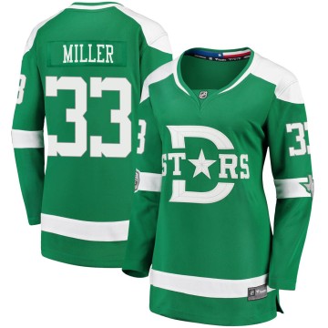 Breakaway Fanatics Branded Women's Colin Miller Dallas Stars 2020 Winter Classic Player Jersey - Green