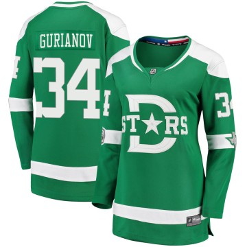 Breakaway Fanatics Branded Women's Denis Gurianov Dallas Stars 2020 Winter Classic Jersey - Green