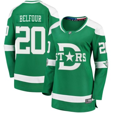 Breakaway Fanatics Branded Women's Ed Belfour Dallas Stars 2020 Winter Classic Jersey - Green