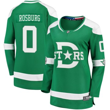 Breakaway Fanatics Branded Women's Jerad Rosburg Dallas Stars 2020 Winter Classic Player Jersey - Green