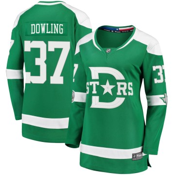 Breakaway Fanatics Branded Women's Justin Dowling Dallas Stars 2020 Winter Classic Jersey - Green