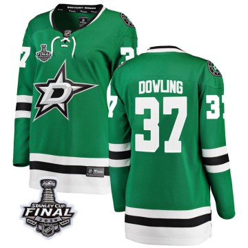 Breakaway Fanatics Branded Women's Justin Dowling Dallas Stars Home 2020 Stanley Cup Final Bound Jersey - Green