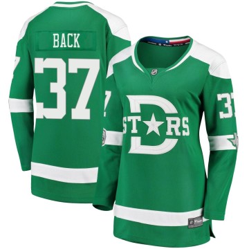 Breakaway Fanatics Branded Women's Oskar Back Dallas Stars 2020 Winter Classic Player Jersey - Green